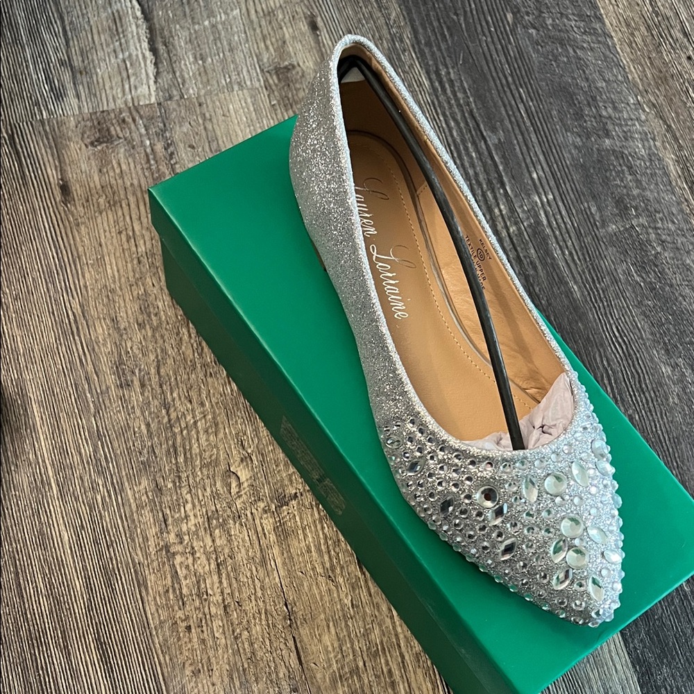 Lauren Lorraine Sparkling Silver Flats